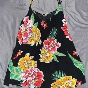 Spaghetti strapped Flower crop top